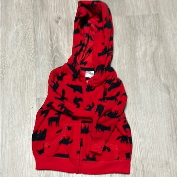 4/$20 Carters Kids Red Animal Print Hoodie 6M - Picture 1 of 1